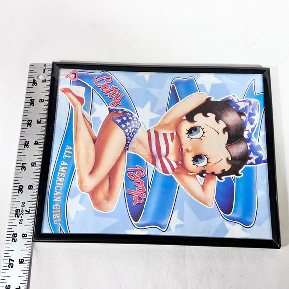 Vintage Betty Boop Framed Pictures Lot of 4 10x8" Biker Bubble Bath Glamour 90's - Picture 16 of 16